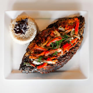 Atteike or White Rice and Tilapia Fish