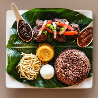 Waakye and Stew (Choose Goat or Beef)